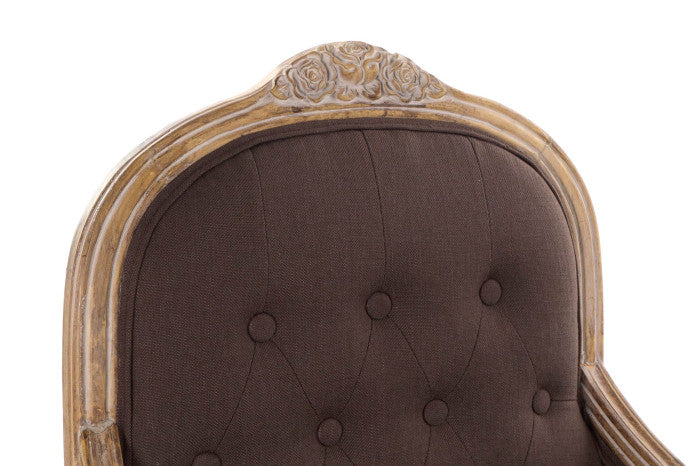 POLTRONA LINO MARRONE SCURO