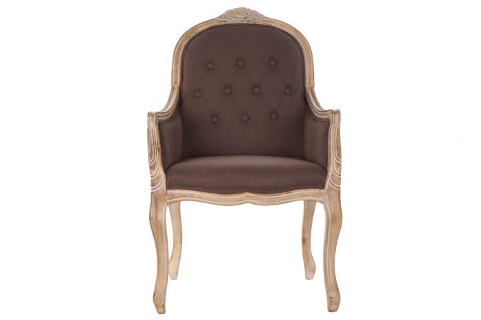 POLTRONA LINO MARRONE SCURO