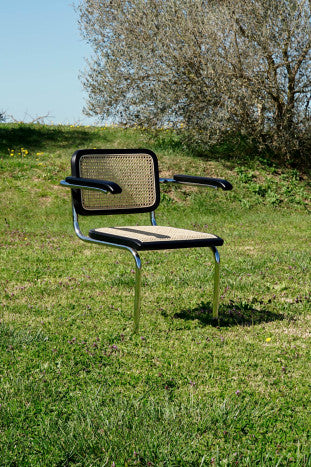 SEDIA OLMO RATTAN GRIGLIA NERO