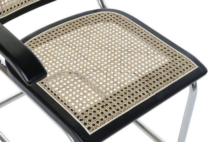 SEDIA OLMO RATTAN GRIGLIA NERO