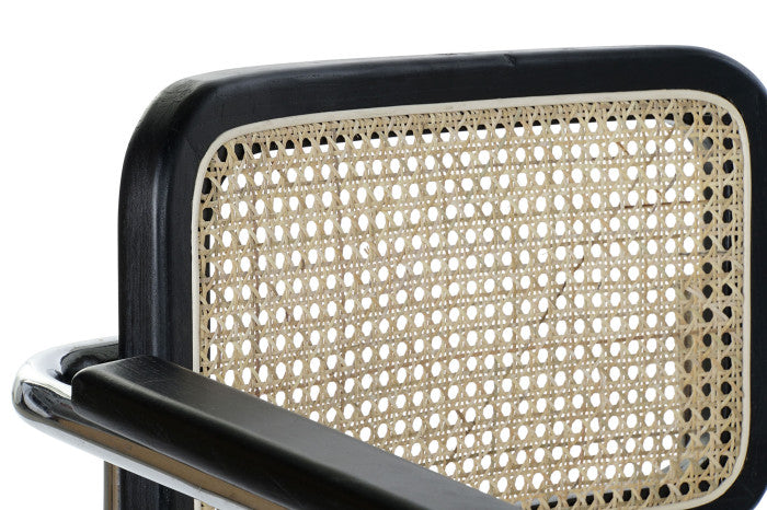 SEDIA OLMO RATTAN GRIGLIA NERO