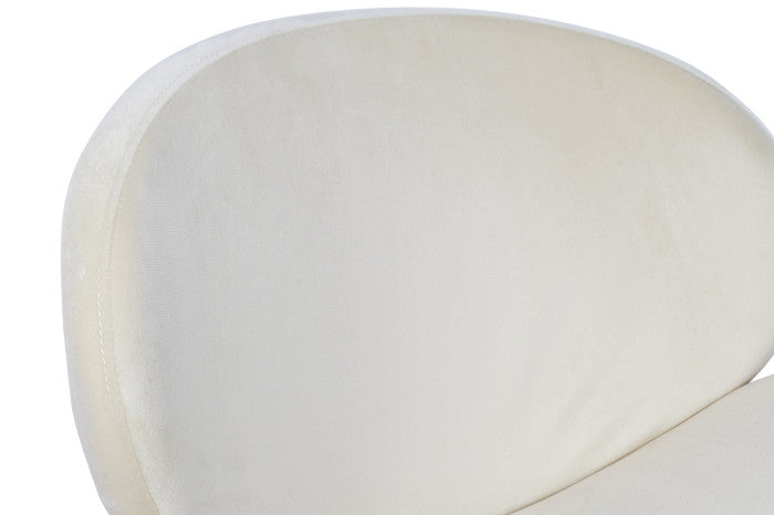 SEDIA IN METALLO E VELLUTO BEIGE