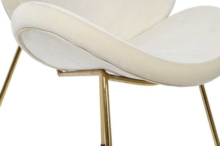 SEDIA IN METALLO E VELLUTO BEIGE