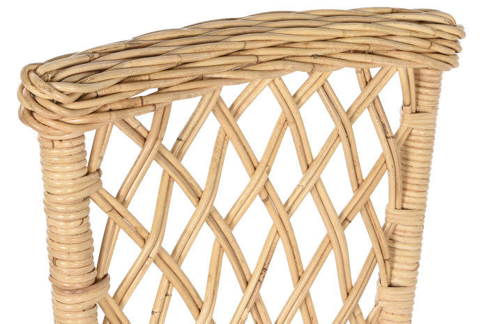 SEDIA RATTAN CON CUSCINO NATURALE