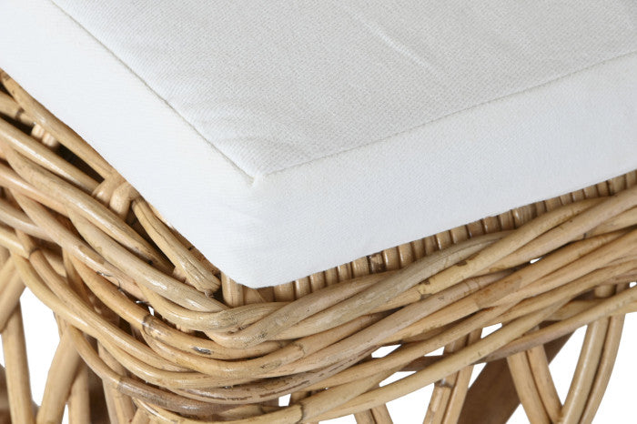 SEDIA RATTAN CON CUSCINO NATURALE