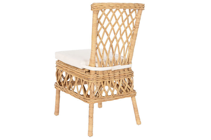 SEDIA RATTAN CON CUSCINO NATURALE