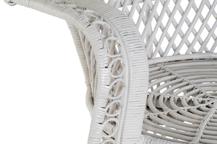 POLTRONA TRONO RATTAN BIANCO