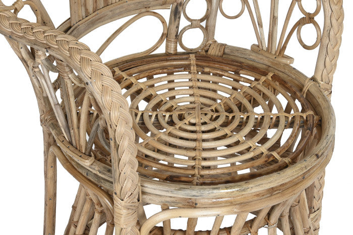 POLTRONA TRONO RATTAN NATURALE