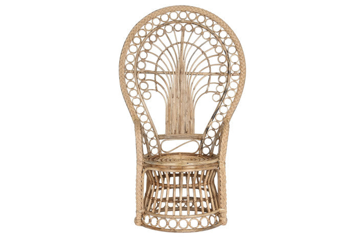 POLTRONA TRONO RATTAN NATURALE