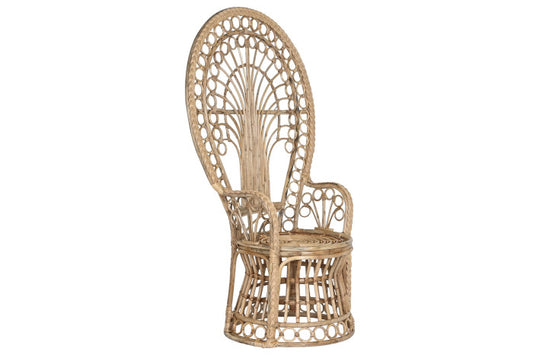 POLTRONA TRONO RATTAN NATURALE