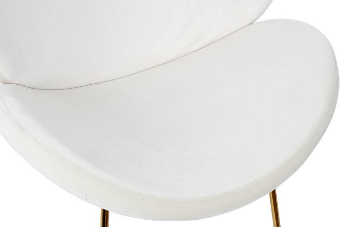 SEDIA IN METALLO E VELLUTO BIANCO