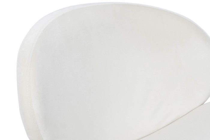 SEDIA IN METALLO E VELLUTO BIANCO