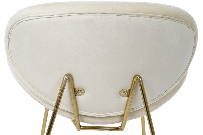 SEDIA IN METALLO E VELLUTO BEIGE