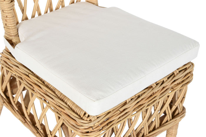 SEDIA RATTAN CON CUSCINO NATURALE