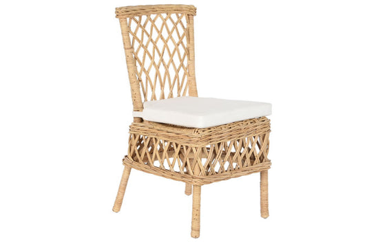 SEDIA RATTAN CON CUSCINO NATURALE