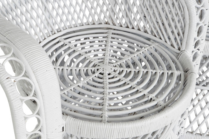 POLTRONA RATTAN 2 PIAZZE BIANCO