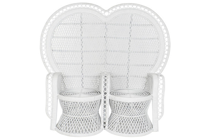 POLTRONA RATTAN 2 PIAZZE BIANCO