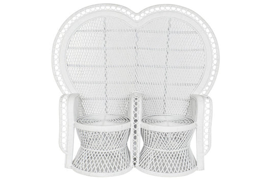 POLTRONA RATTAN 2 PIAZZE BIANCO