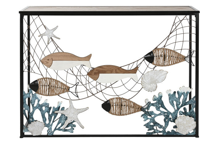 CONSOLE METALLO PESCI