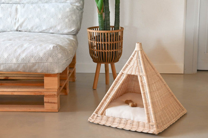 LETTO ANIMALE RATTAN NATURALE TRIANGOLO